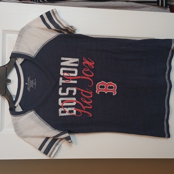 Women's Boston Red Sox Navy and White Tee - Picture 1 of 6